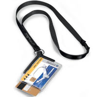 durable deluxe duo card holder with lanyard