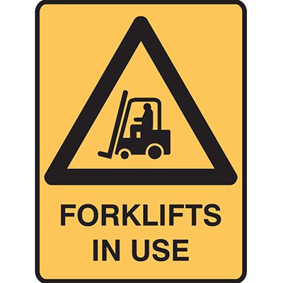 Image for BRADY WARNING SIGN FORKLIFTS IN USE 450 X 300MM POLYPROPYLENE from Australian Stationery Supplies