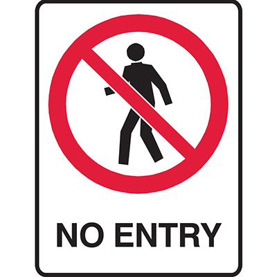 Image for BRADY PROHIBITION SIGN NO ENTRY 450 X 300MM POLYPROPYLENE from BusinessWorld Computer & Stationery Warehouse