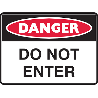 Image for BRADY DANGER SIGN DANGER DO NOT ENTER 450 X 300MM POLYPROPYLENE from Clipboard Stationers & Art Supplies