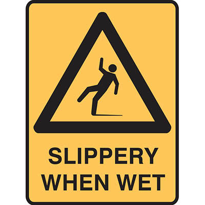 Image for BRADY WARNING SIGN SLIPPERY WHEN WET 450 X 300MM POLYPROPYLENE from BusinessWorld Computer & Stationery Warehouse
