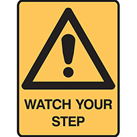 brady warning sign watch your step 300 x 400mm polypropylene