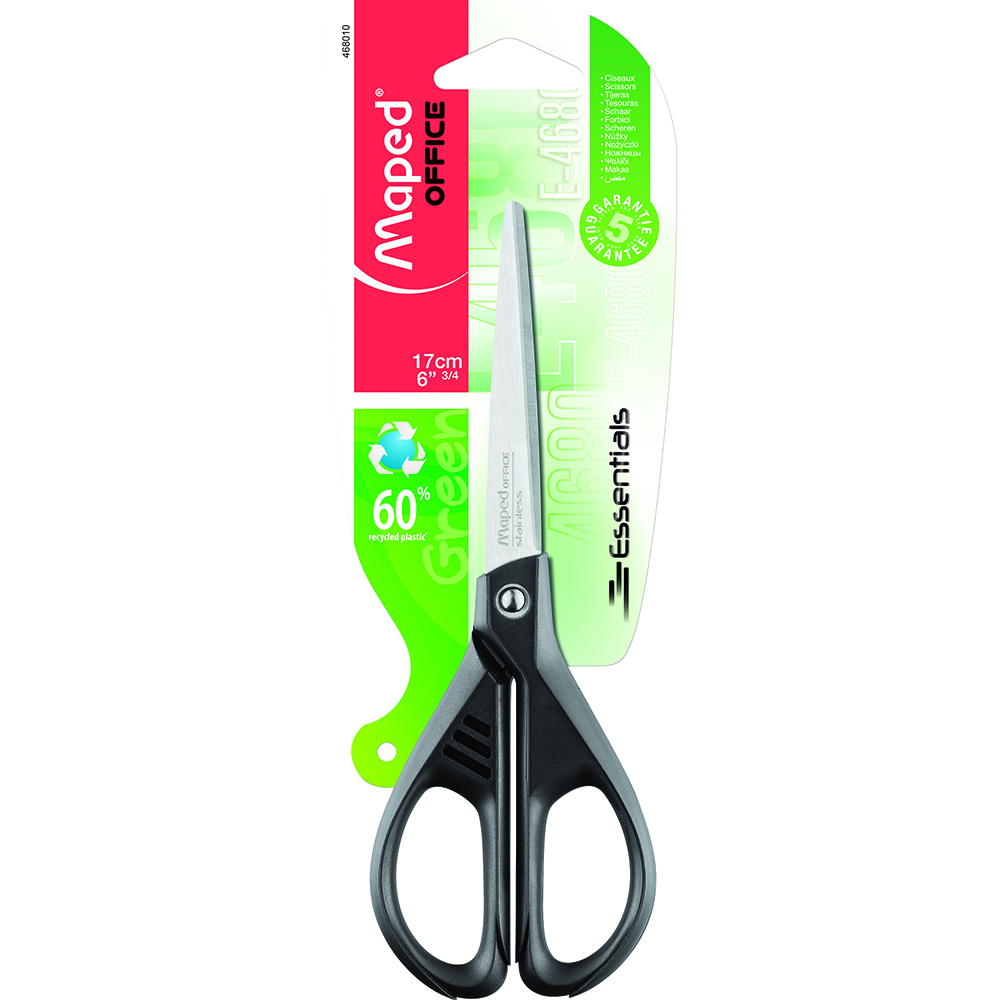 Image for MAPED ESSENTIALS SCISSORS 170MM BLACK from Clipboard Stationers & Art Supplies
