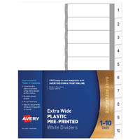 avery 85660 l7411-10 divider extra wide 1-10 index tab a4 white