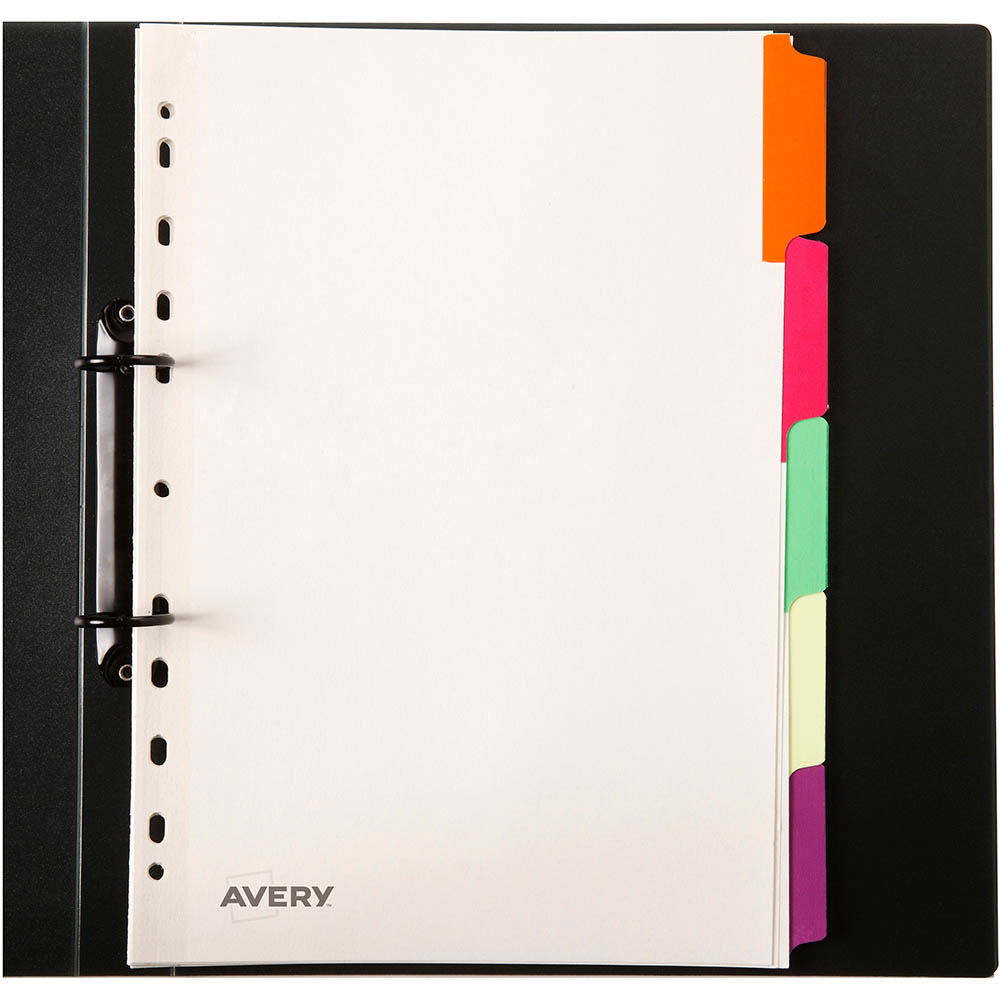 AVERY 85732 DIVIDER PLASTIC 5-TAB A4 FLUORESCENT MULTI COLOURS |  | 7027519