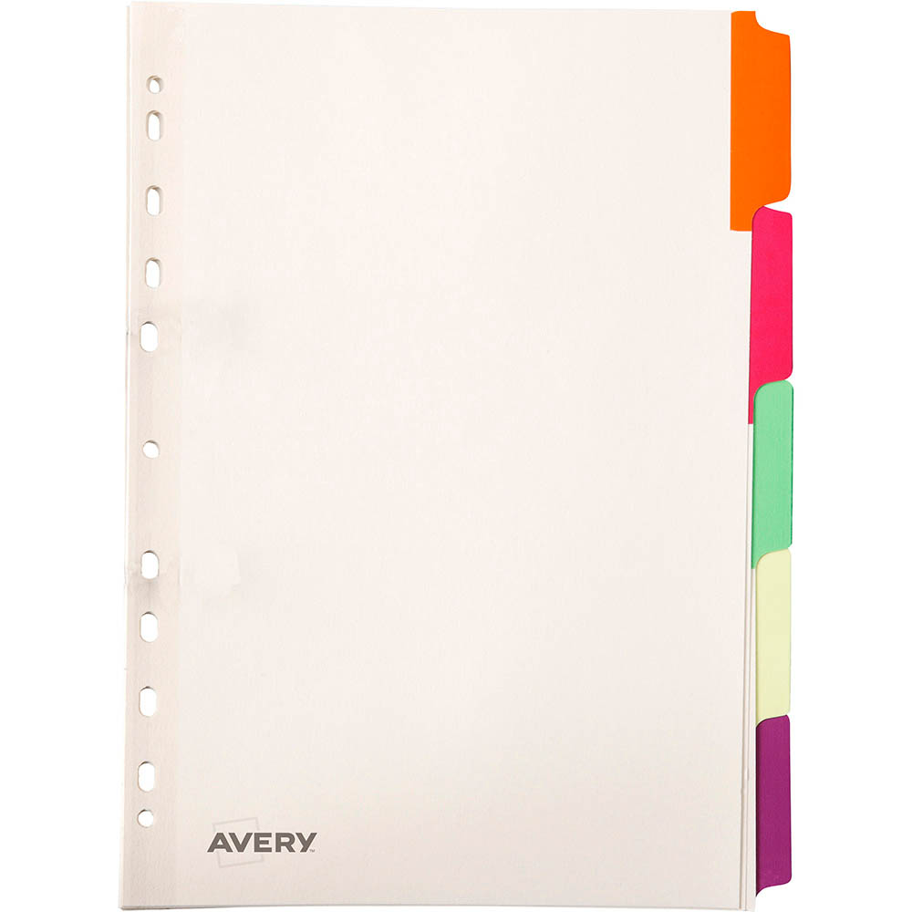 AVERY 85732 DIVIDER PLASTIC 5-TAB A4 FLUORESCENT MULTI COLOURS |  | 7027519