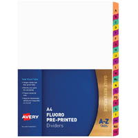 avery 85743 divider plastic a4 a-z fluorescent tab