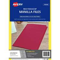 avery 88212 manilla folder foolscap red pack 20