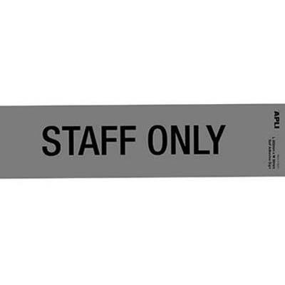 Image for APLI SELF ADHESIVE SIGN STAFF ONLY 50 X 202MM GREY/BLACK from ONET B2C Store