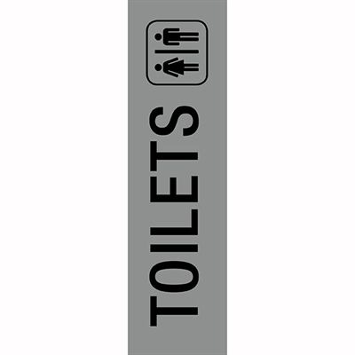 Image for APLI SELF ADHESIVE SIGN TOILETS 50 X 202MM GREY/BLACK from SNOWS OFFICE SUPPLIES - Brisbane Family Company