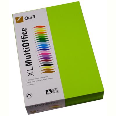 Image for QUILL XL MULTIOFFICE COLOURED A4 COPY PAPER 80GSM FLUORO GREEN PACK 500 SHEETS from Challenge Office Supplies