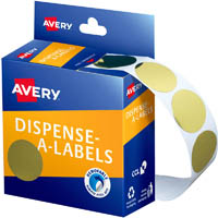 avery 937271 round label dispenser 24mm gold box 250