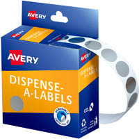 avery 937274 round label dispenser 14mm silver box 500