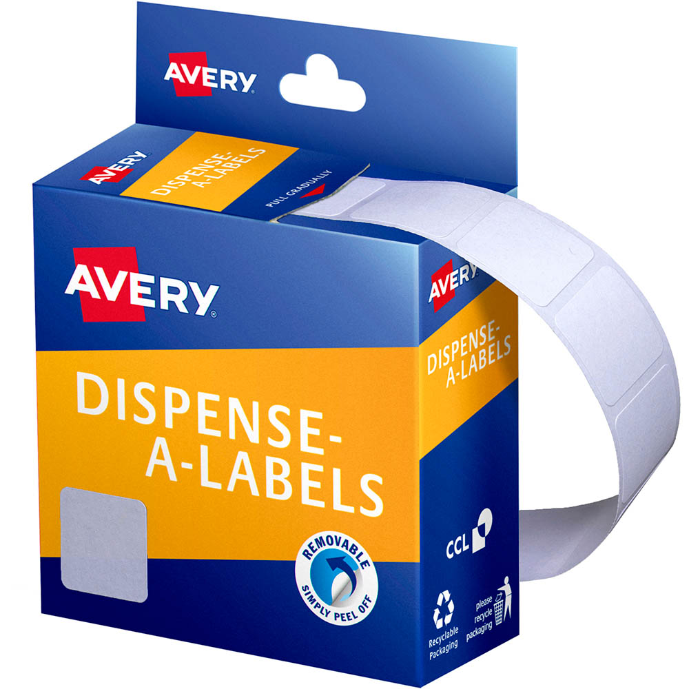 Image for AVERY 937289 LABEL DISPENSER RECTANGLE 19 X 19MM WHITE PACK 900 from Challenge Office Supplies