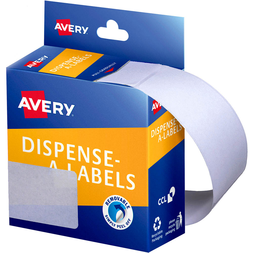 Image for AVERY 937306 LABEL DISPENSER RECTANGLE 76 X 29MM WHITE PACK 180 from Challenge Office Supplies