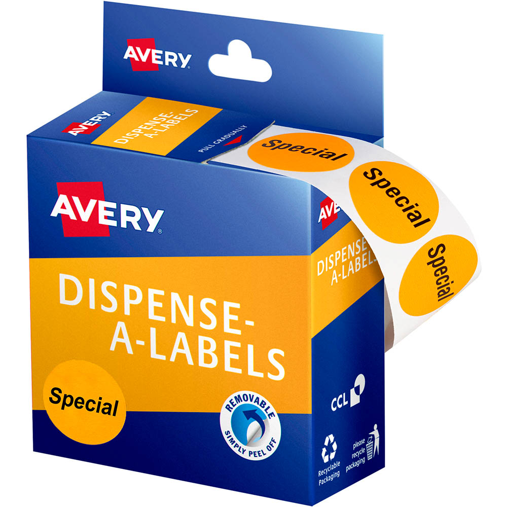 Image for AVERY 937312 MESSAGE LABELS SPECIAL 24MM ORANGE PACK 500 from York Stationers