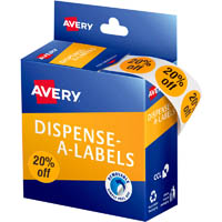 avery 937314 message labels 20% off 24mm orange pack 500