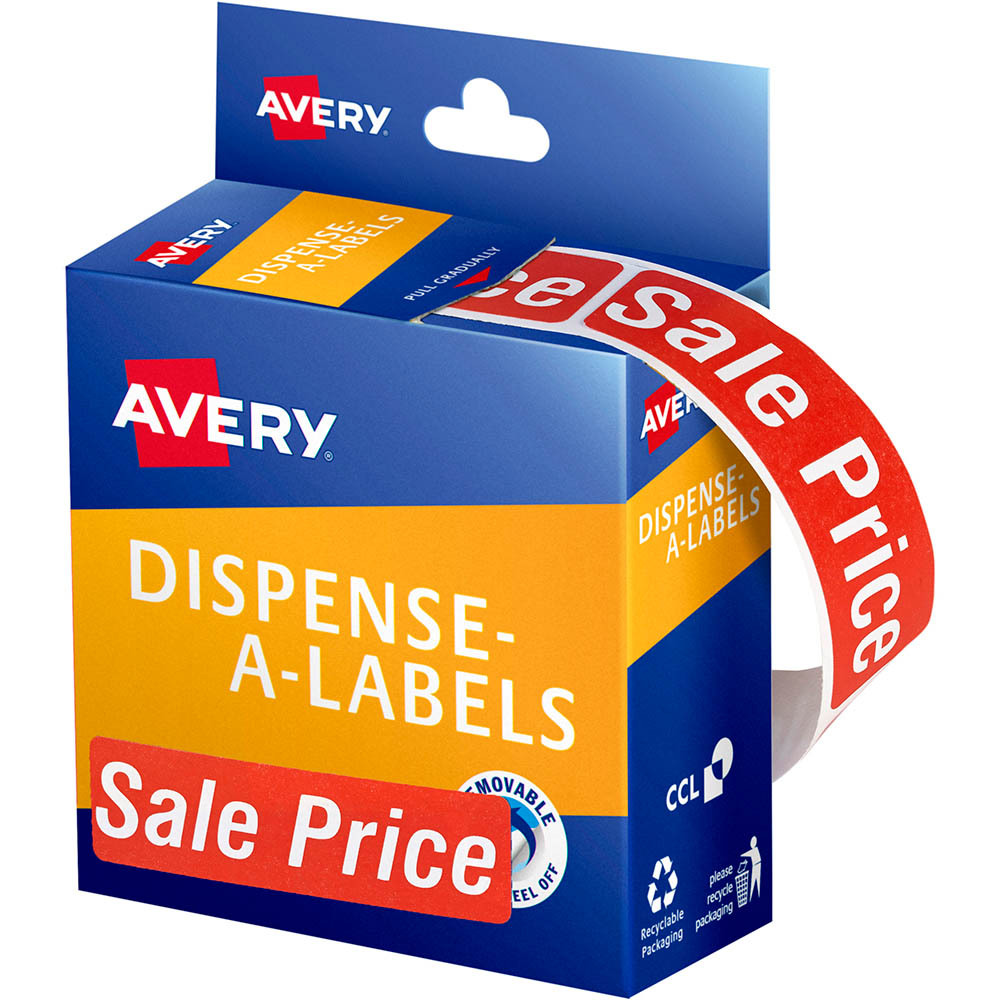 Image for AVERY 937318 MESSAGE LABELS SALE PRICE 64 X 19MM RED PACK 250 from Mitronics Corporation