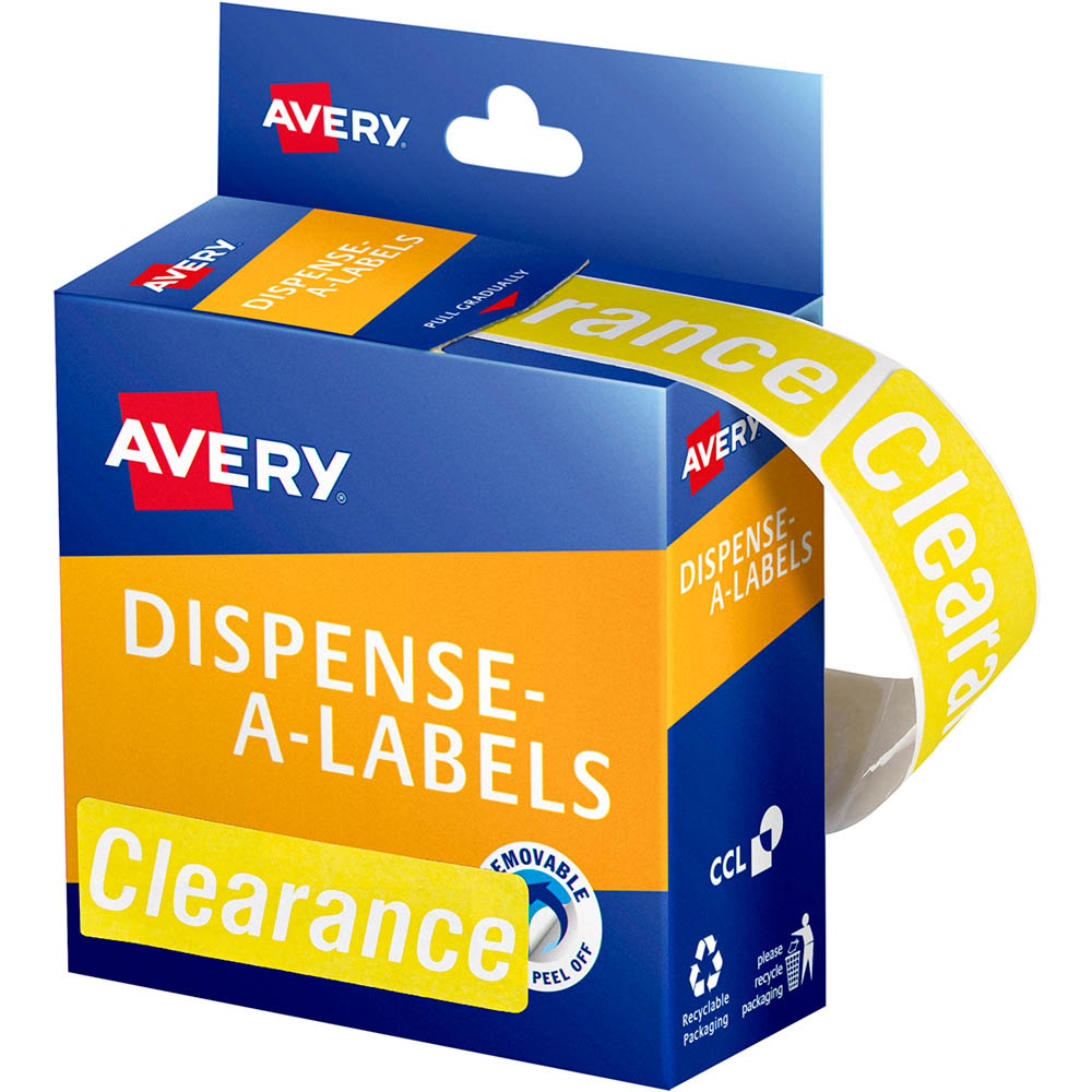 Image for AVERY 937319 MESSAGE LABELS CLEARANCE 64 X 19MM YELLOW PACK 250 from BusinessWorld Computer & Stationery Warehouse