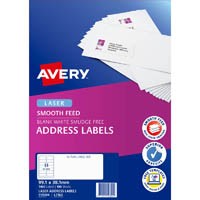 avery 959304 l7163 address label smooth feed laser 14up white pack 100