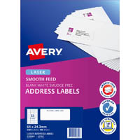 avery 959360 l7157 address label smooth feed laser 33up white pack 100