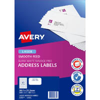 avery 959371 l7651 laser label smooth feed white pack 100
