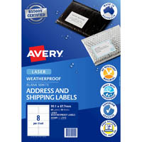 avery 959409 l7070 waterproof shipping label laser 8up white pack 10