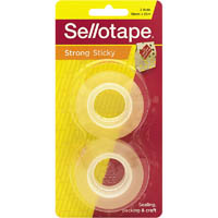 sellotape sticky tape 18mm x 25m clear pack 2