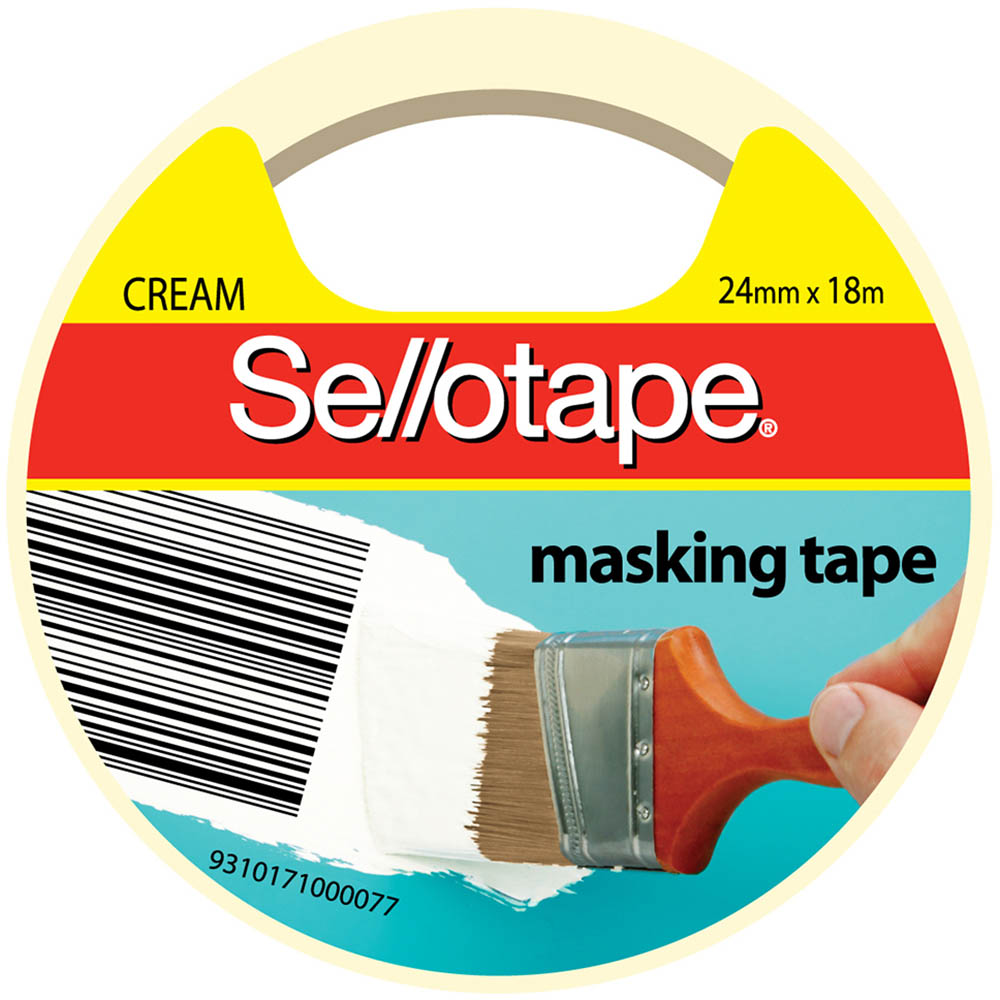 Image for SELLOTAPE 960500 MASKING TAPE 24MM X 18M CREAM from SNOWS OFFICE SUPPLIES - Brisbane Family Company