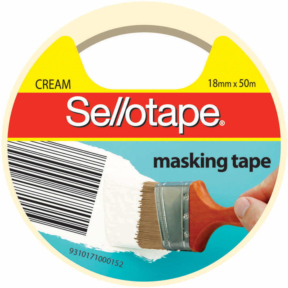 Image for SELLOTAPE 960502 MASKING TAPE 18MM X 50M CREAM from BusinessWorld Computer & Stationery Warehouse