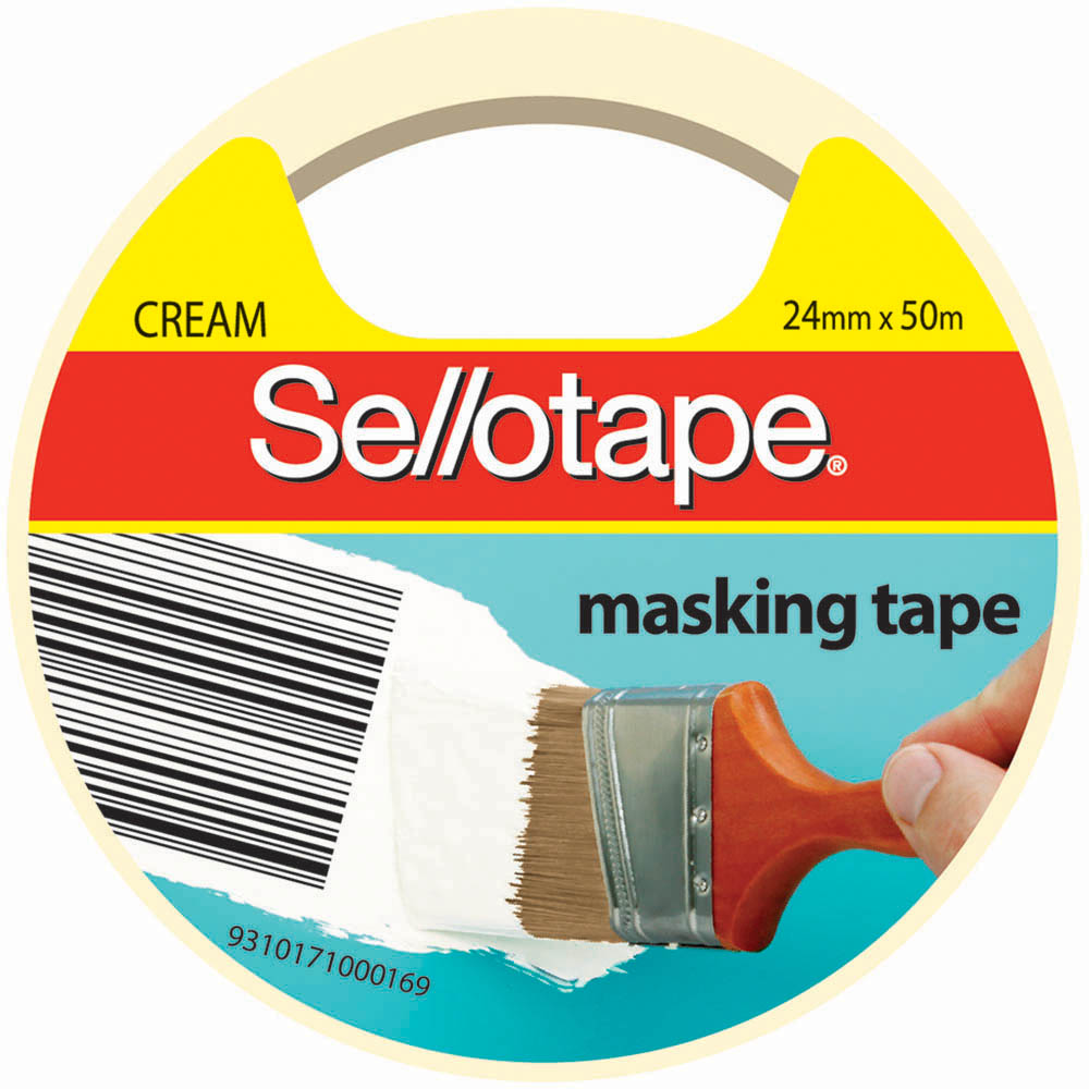 Image for SELLOTAPE 960504 MASKING TAPE 24MM X 50M CREAM from Prime Office Supplies