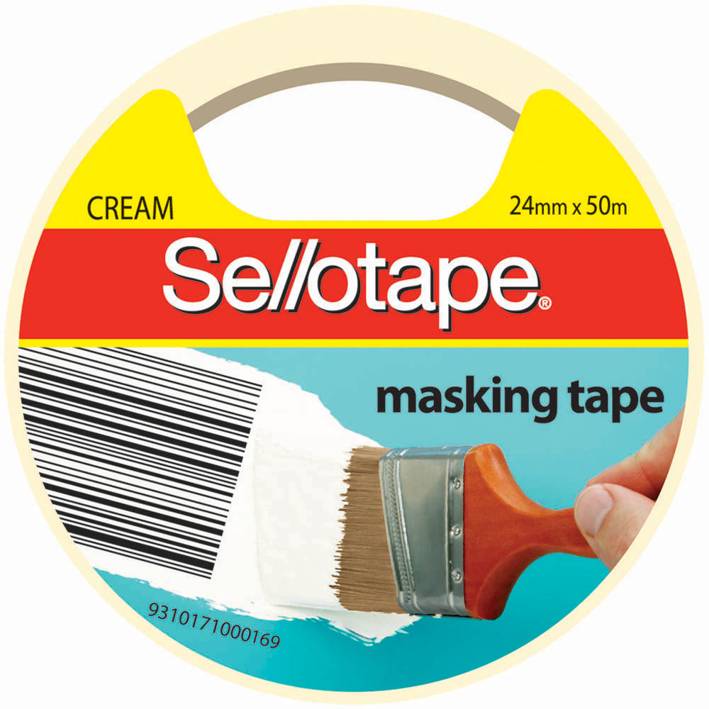 Image for SELLOTAPE 960504 MASKING TAPE 24MM X 50M CREAM from Challenge Office Supplies
