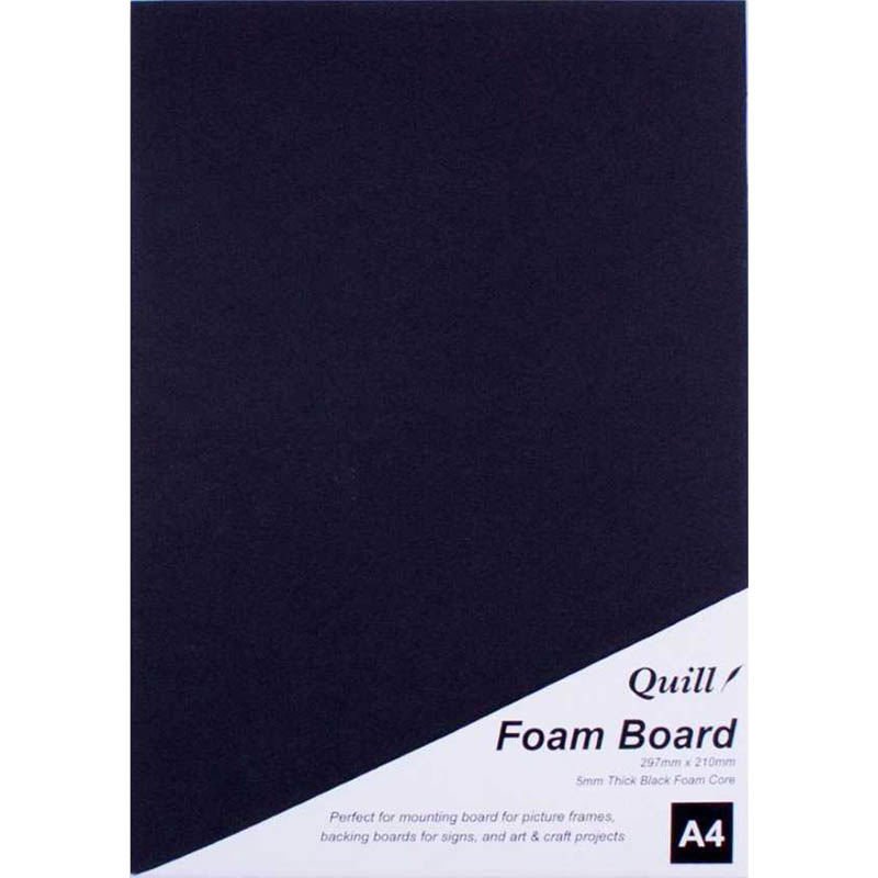 Image for QUILL FOAM BOARD 5MM A4 BLACK from Clipboard Stationers & Art Supplies