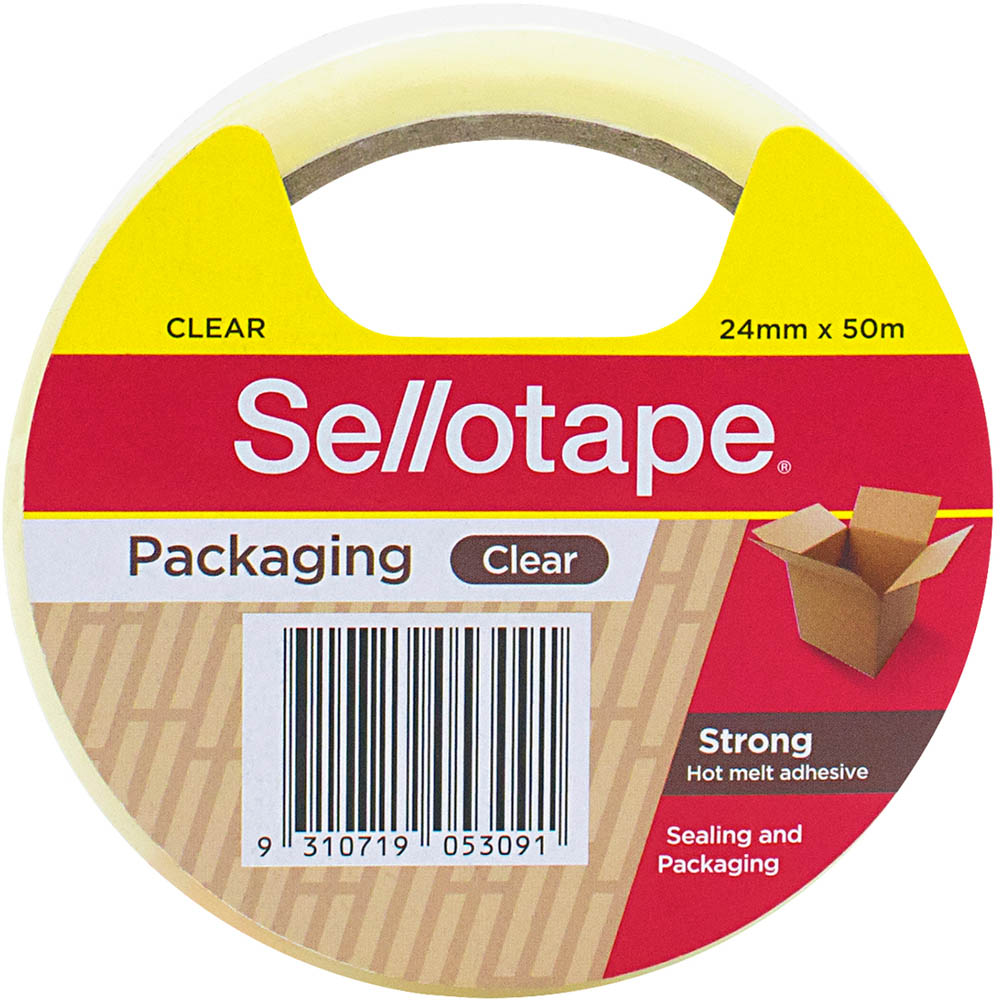 Image for SELLOTAPE PACKAGING TAPE POLYPROPYLENE 24MM X 50M CLEAR from SNOWS OFFICE SUPPLIES - Brisbane Family Company