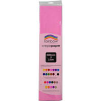 rainbow crepe paper 500mm x 2.5m pink