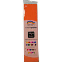 rainbow crepe paper 500mm x 2.5m orange