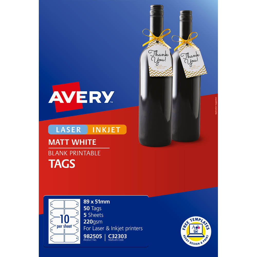 AVERY 982505 C32303 GIFT TAG PACK 50 |  | 7051294i