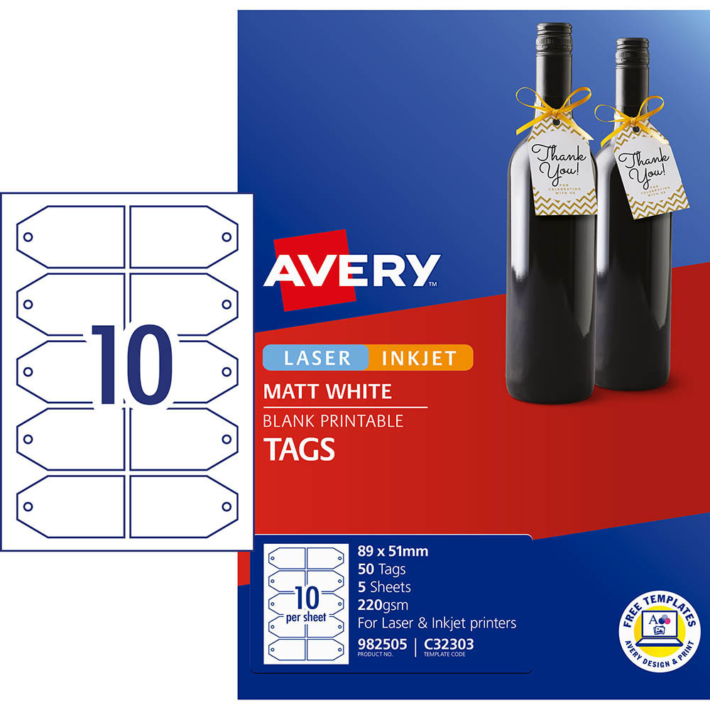 AVERY 982505 C32303 GIFT TAG PACK 50 |  | 7051294i
