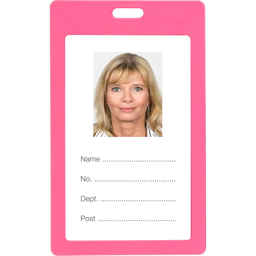 Image for REXEL PLASTIC CARD HOLDER PORTRAIT PINK PACK 6 from Challenge Office Supplies