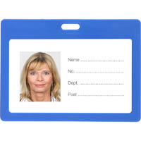 rexel plastic card holder landscape blue pack 6