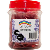rainbow glitter 1kg jar red