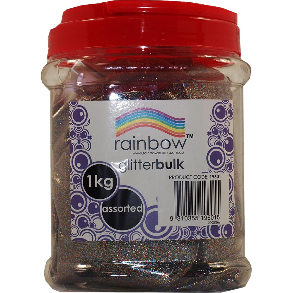 Image for RAINBOW GLITTER 1KG JAR ASSORTED from Memo Office and Art