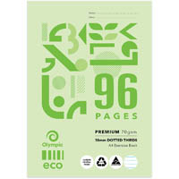 olympic d189p eco exercise book 18mm dotted thirds ruled 70gsm 96 page a4