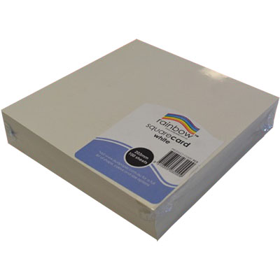 Image for RAINBOW SQUARE CARD 300GSM 203 X 203MM WHITE PACK 100 from Office Heaven