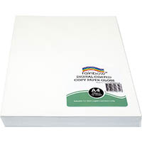 rainbow digital coated a4 copy paper gloss 250gsm white 100 sheets
