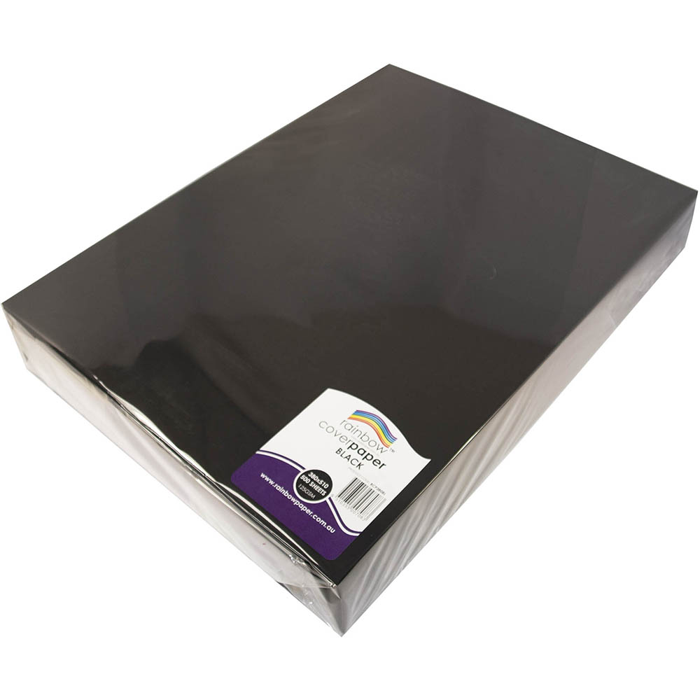 Image for RAINBOW COVER PAPER 125GSM 380 X 510MM BLACK 500 SHEETS from Second Office