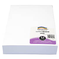 rainbow system board 150gsm a4 white pack 250