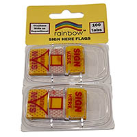 rainbow sign here flags 25x44mm 100 tabs