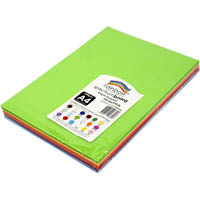 rainbow spectrum board 220gsm a4 bright assorted pack 100