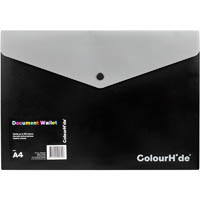colourhide document wallet pp a4 black